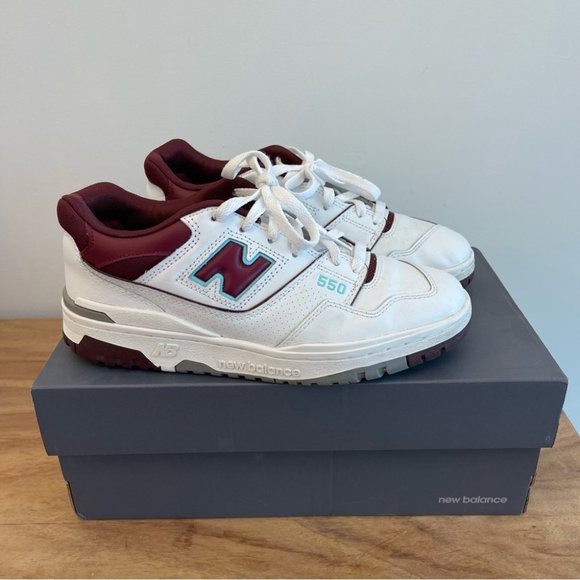 New Balance Shoes - New Balance 550 burgundy/cyan Unisex Sneakers Size Men's 8/ women's 9.5